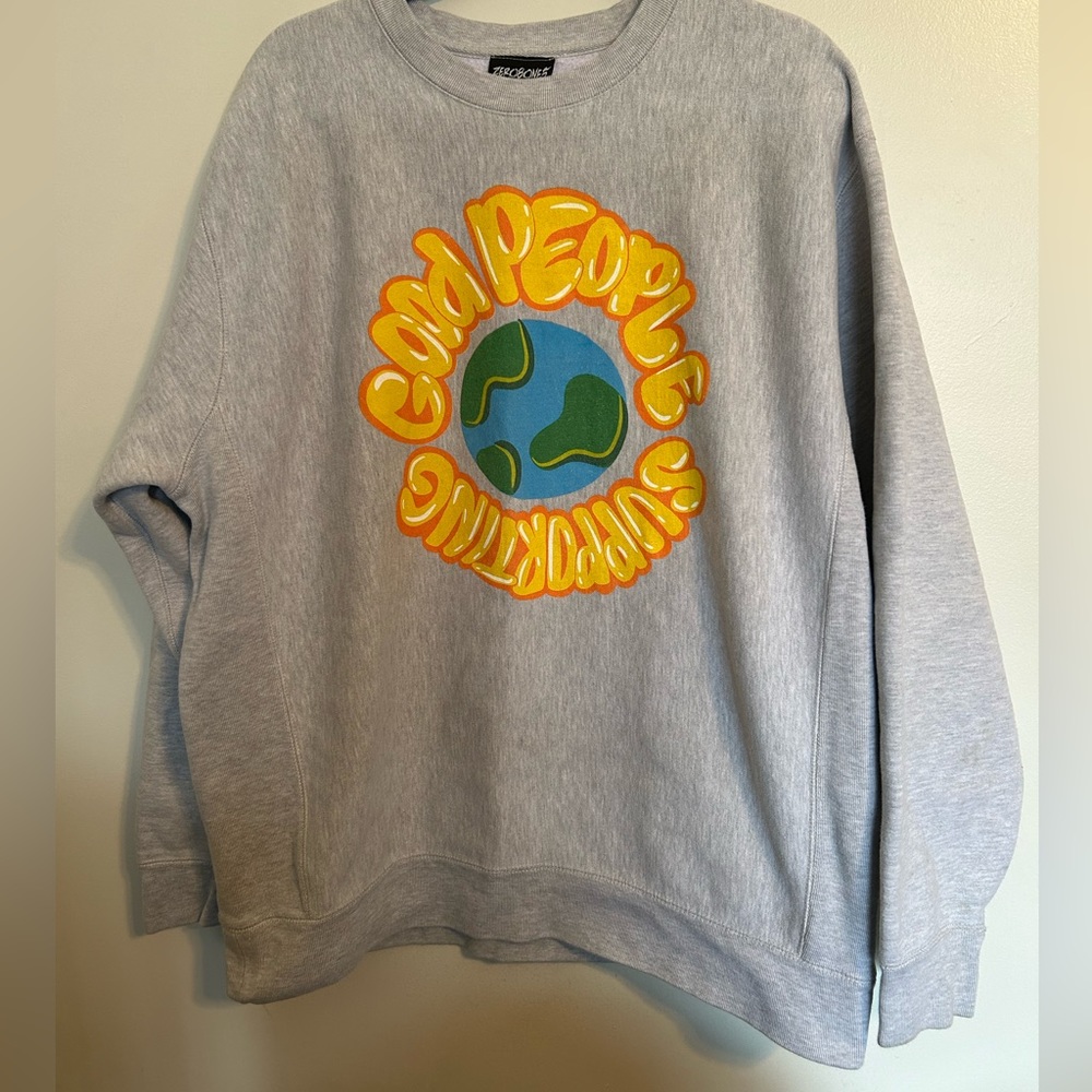 ZERO8ONE5 Good People Supporting Graphic Sweatshirt Size XXL